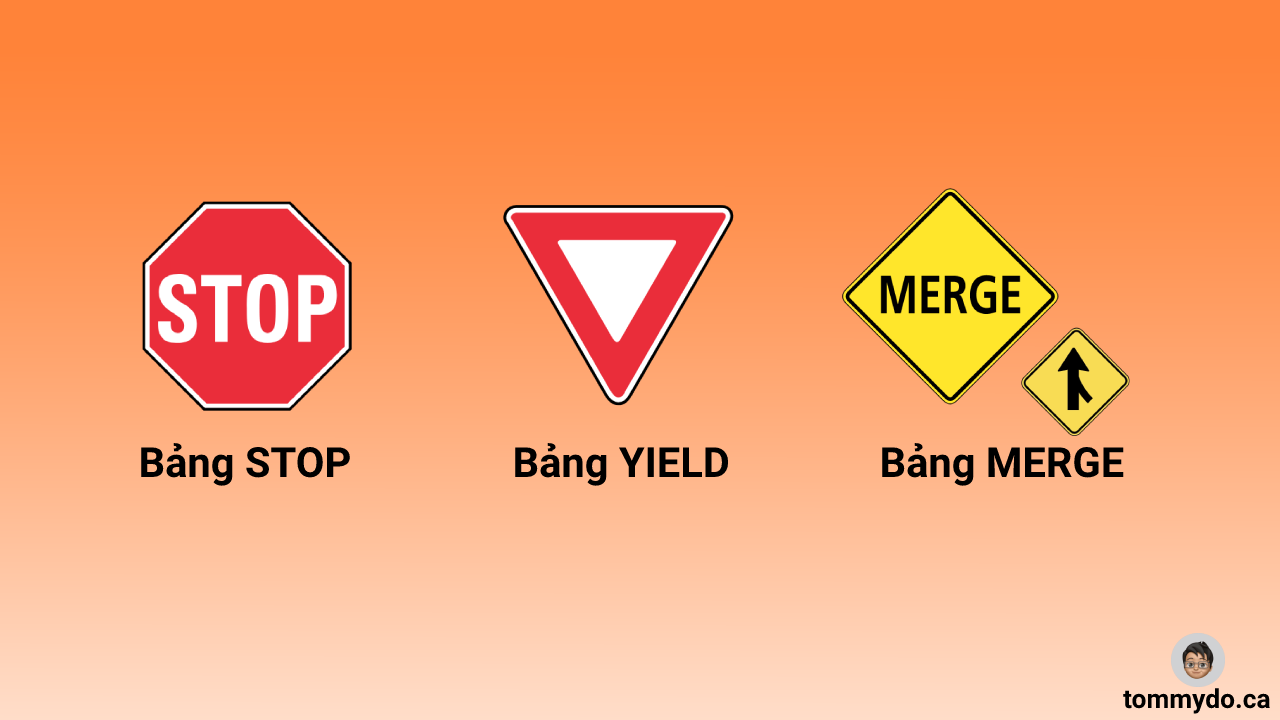 Bảng merge, bảng stop và bảng yield | TommyDo.ca