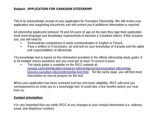 AOR - Nộp đơn xin quốc tịch Canada